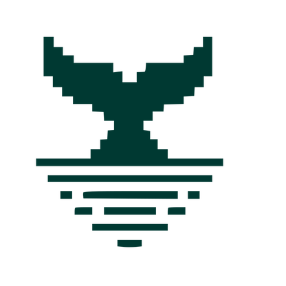Pixel Whale Tail Logo #003932