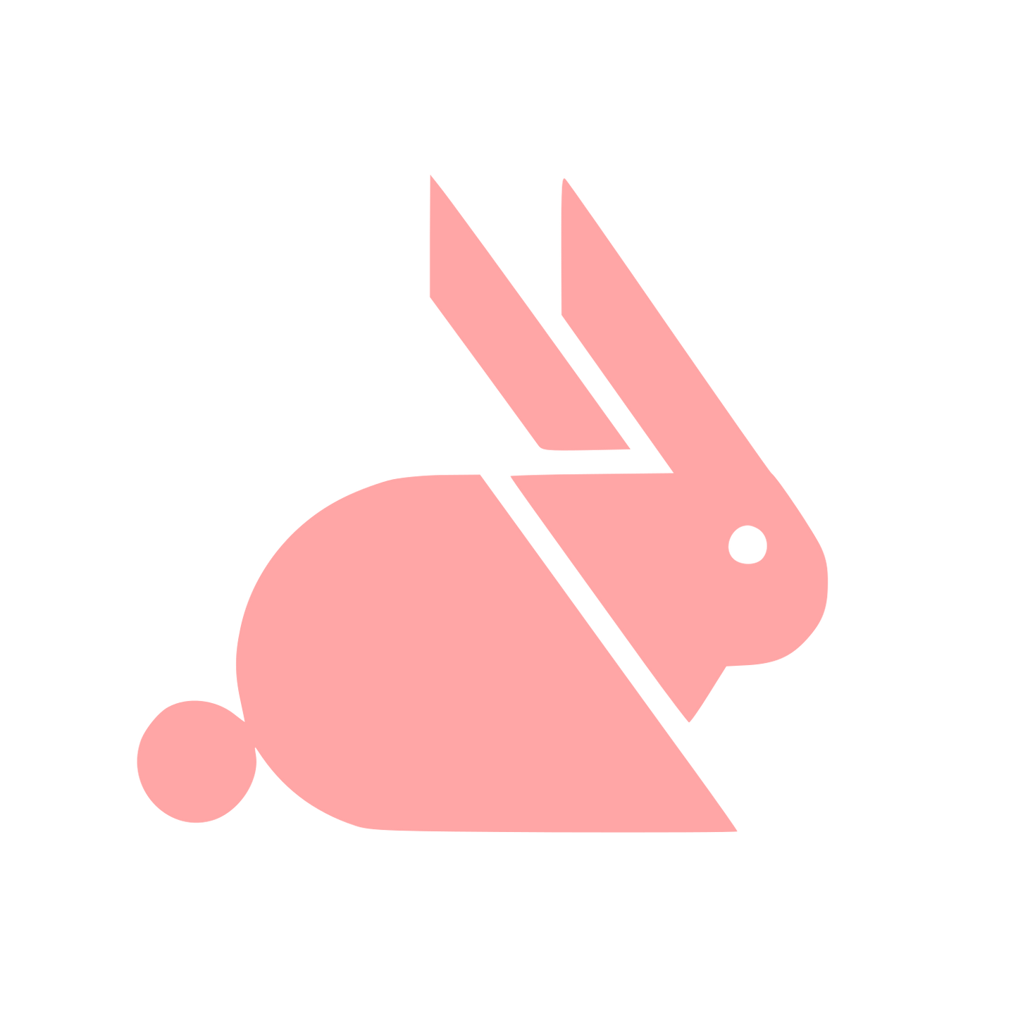 Swiss Style Rabbit Logo #ffa6a6