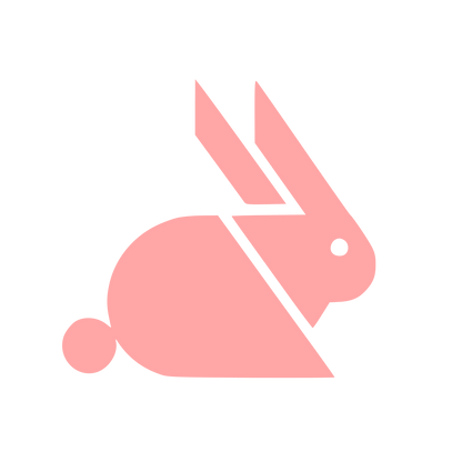 Swiss Style Rabbit Logo #ffa6a6