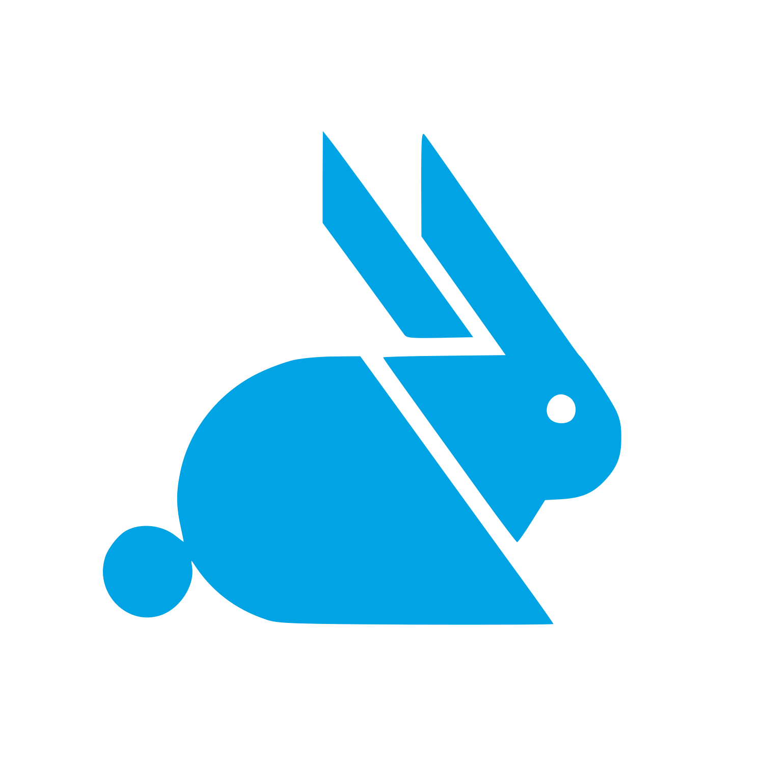 Swiss Style Rabbit Logo #00a3e4