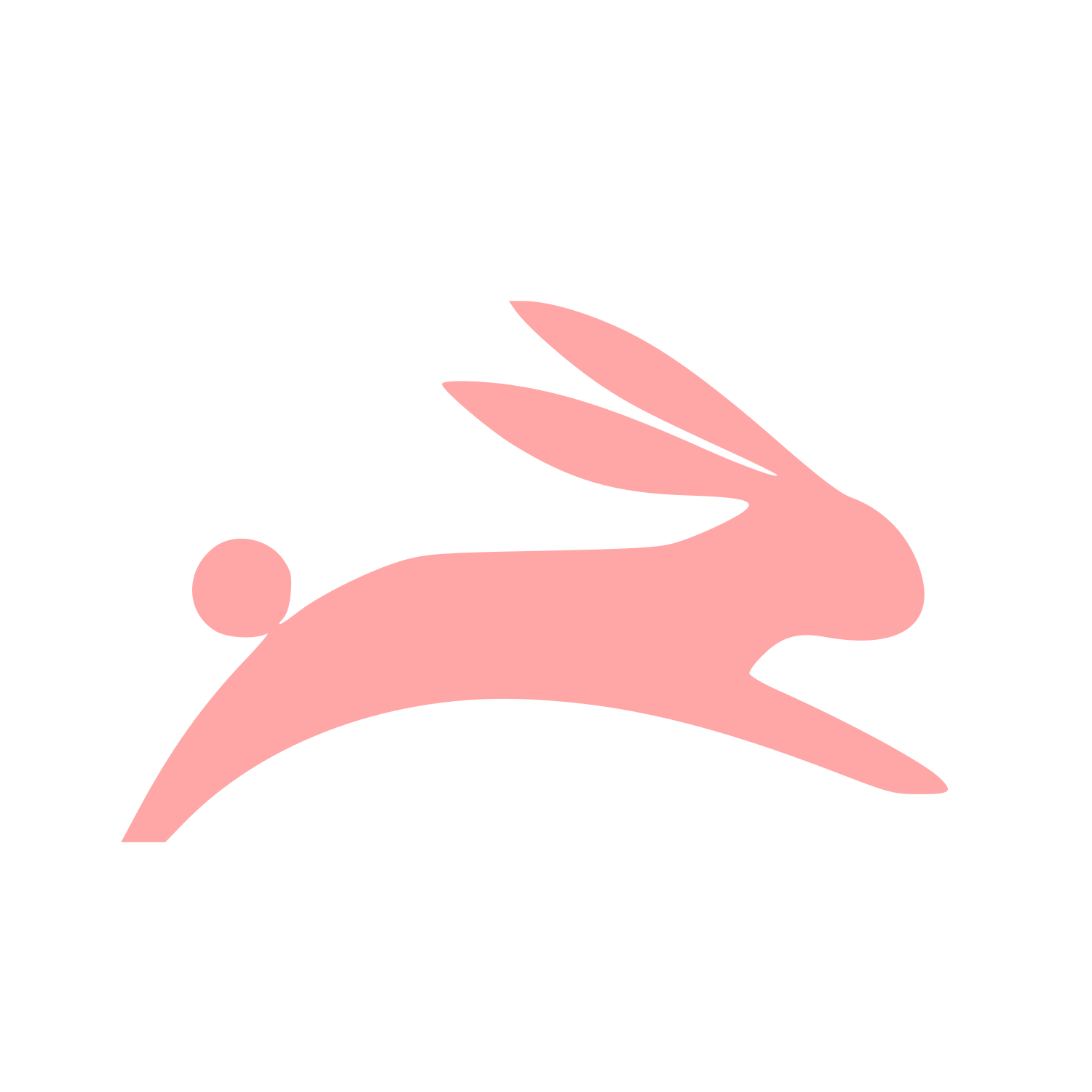 Running Rabbit Logo #ffa6a6