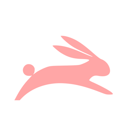 Running Rabbit Logo #ffa6a6