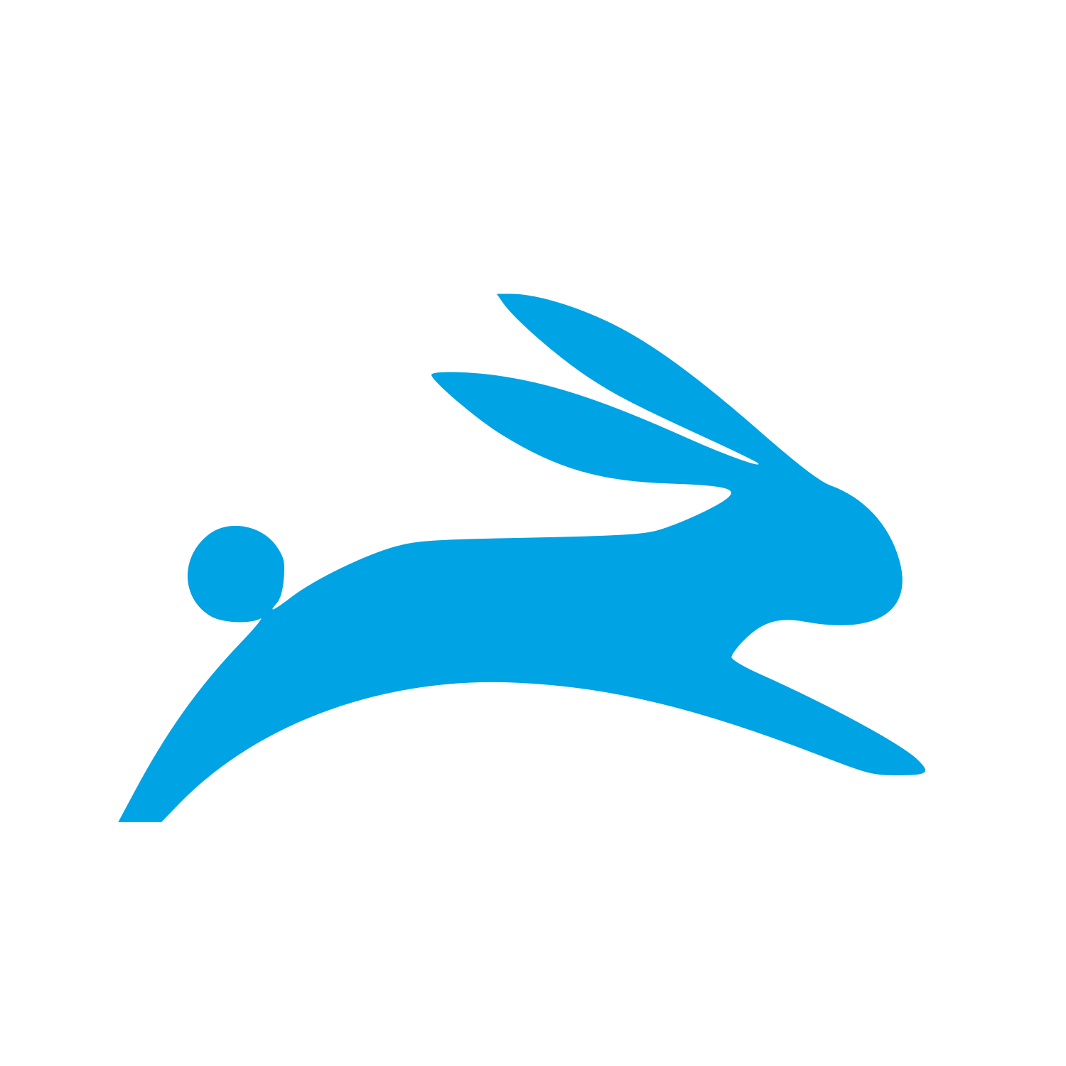 Running Rabbit Logo #00a3e4