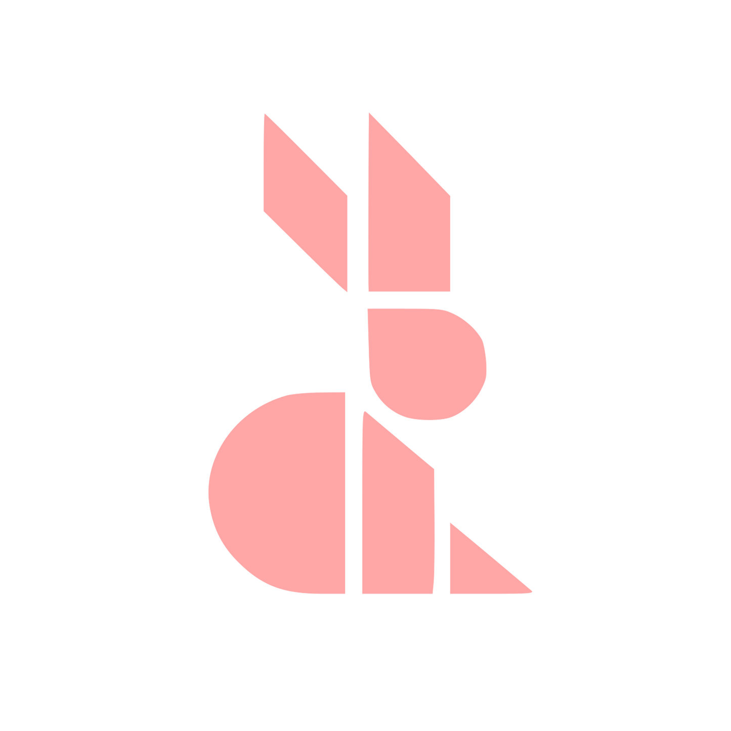Swiss Style Rabbit Logo #ffa6a6