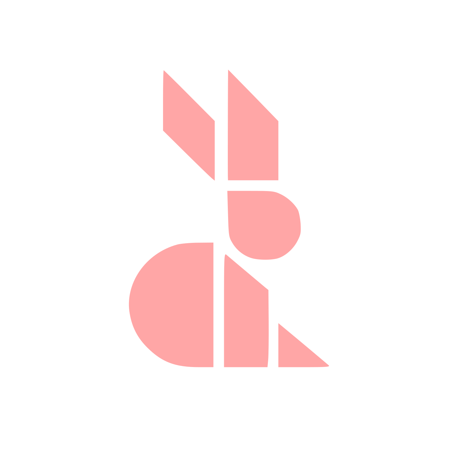 Swiss Style Rabbit Logo #ffa6a6