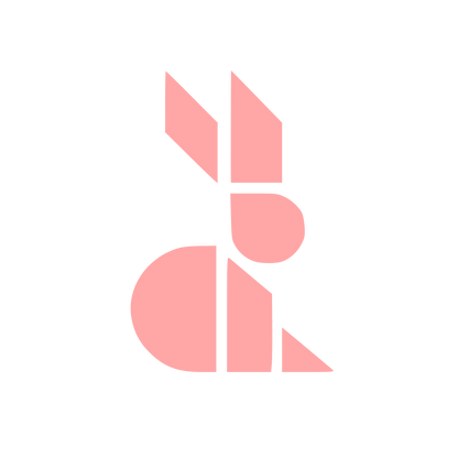 Swiss Style Rabbit Logo #ffa6a6