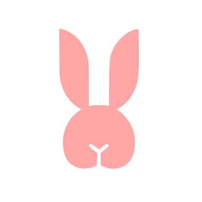 Swiss Style Rabbit Logo #ffa6a6