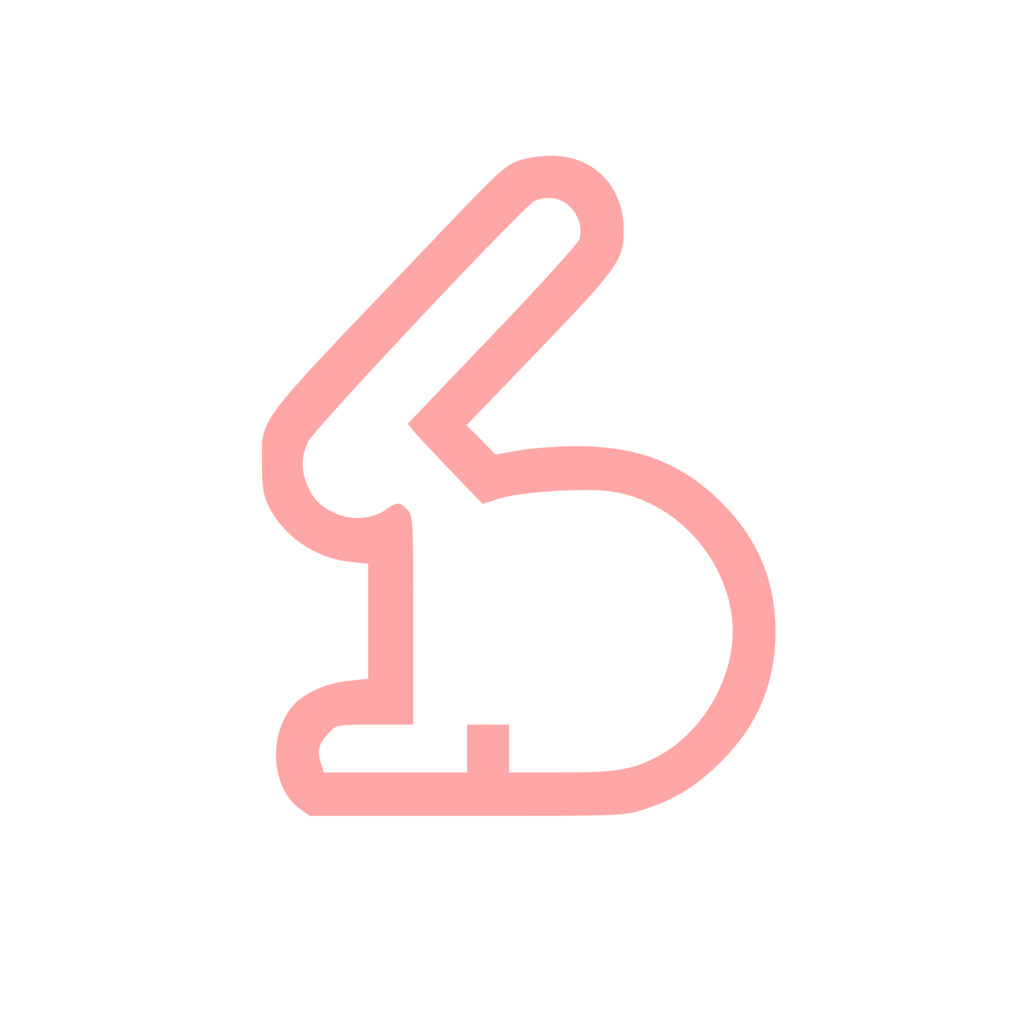 Monoline Rabbit Logo #ffa6a6
