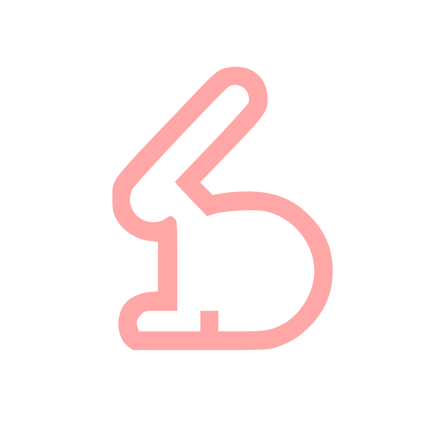 Monoline Rabbit Logo #ffa6a6