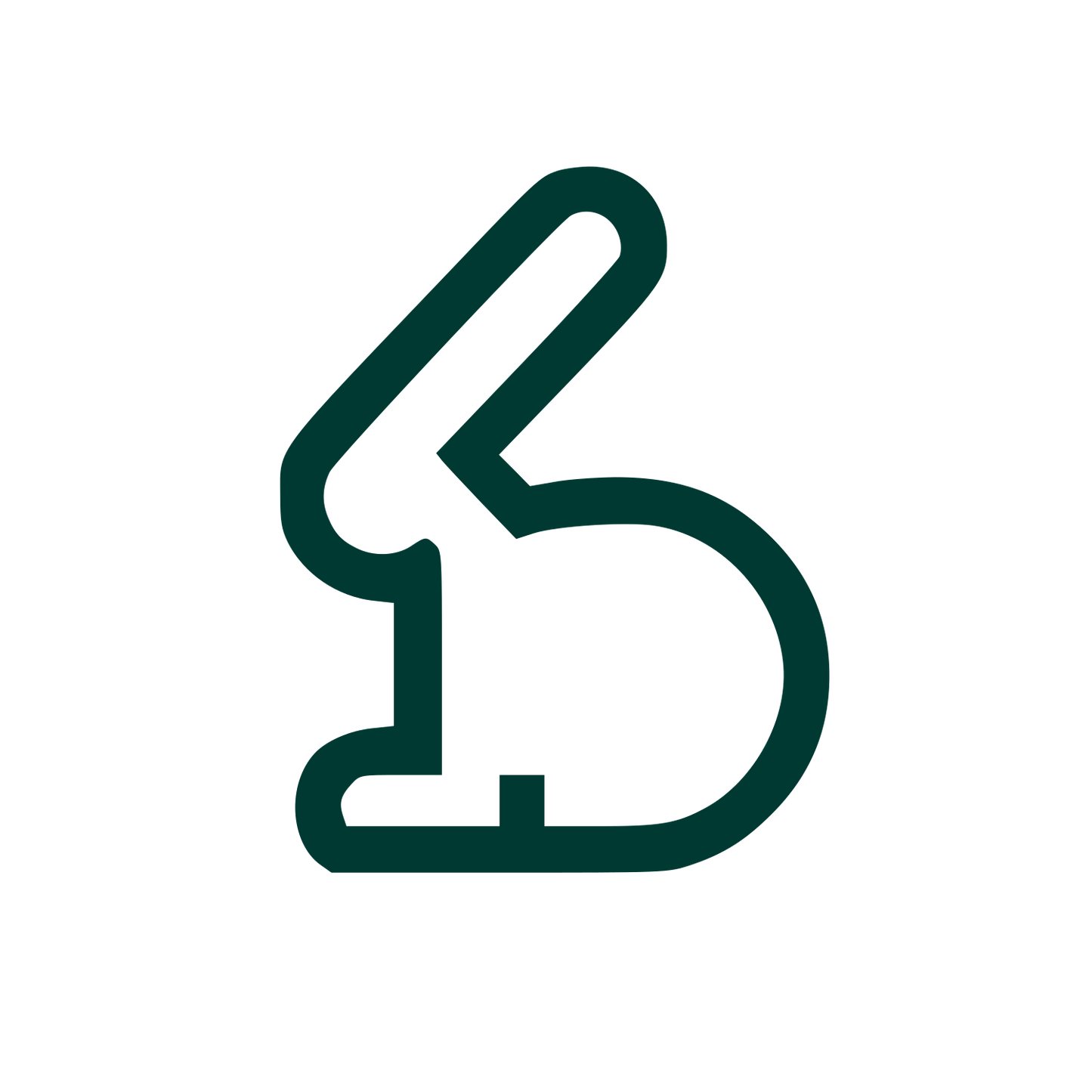 Monoline Rabbit Logo #003932