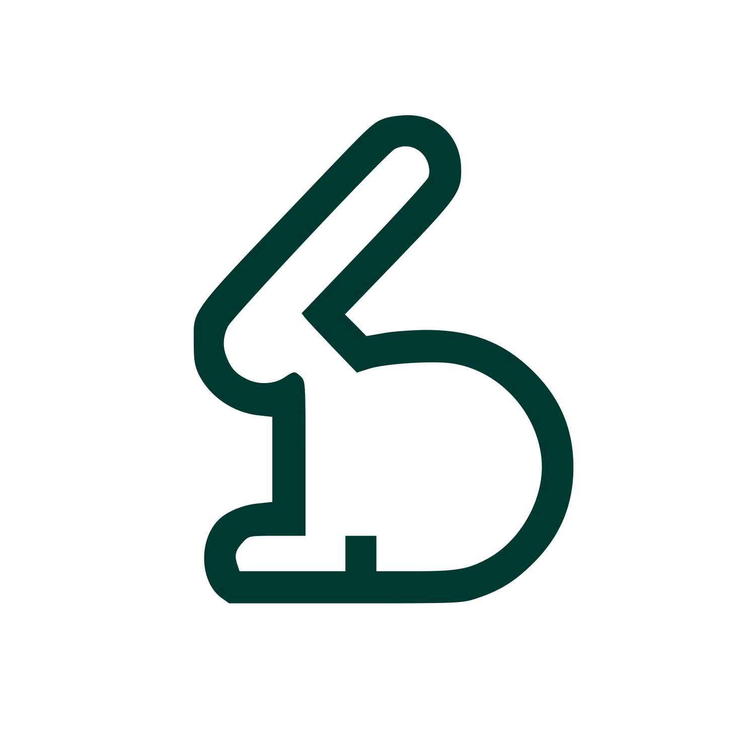 Monoline Rabbit Logo #003932