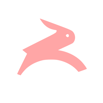 Swiss Style Rabbit Logo #ffa6a6