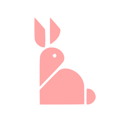 Swiss Style Rabbit Logo #ffa6a6
