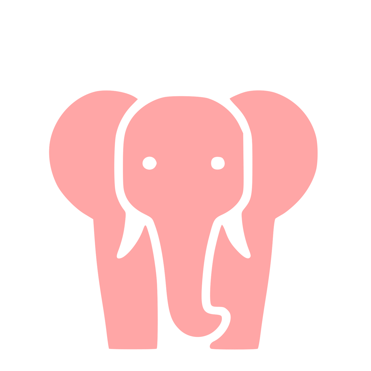 Elephant Front View Logo #ffa6a6