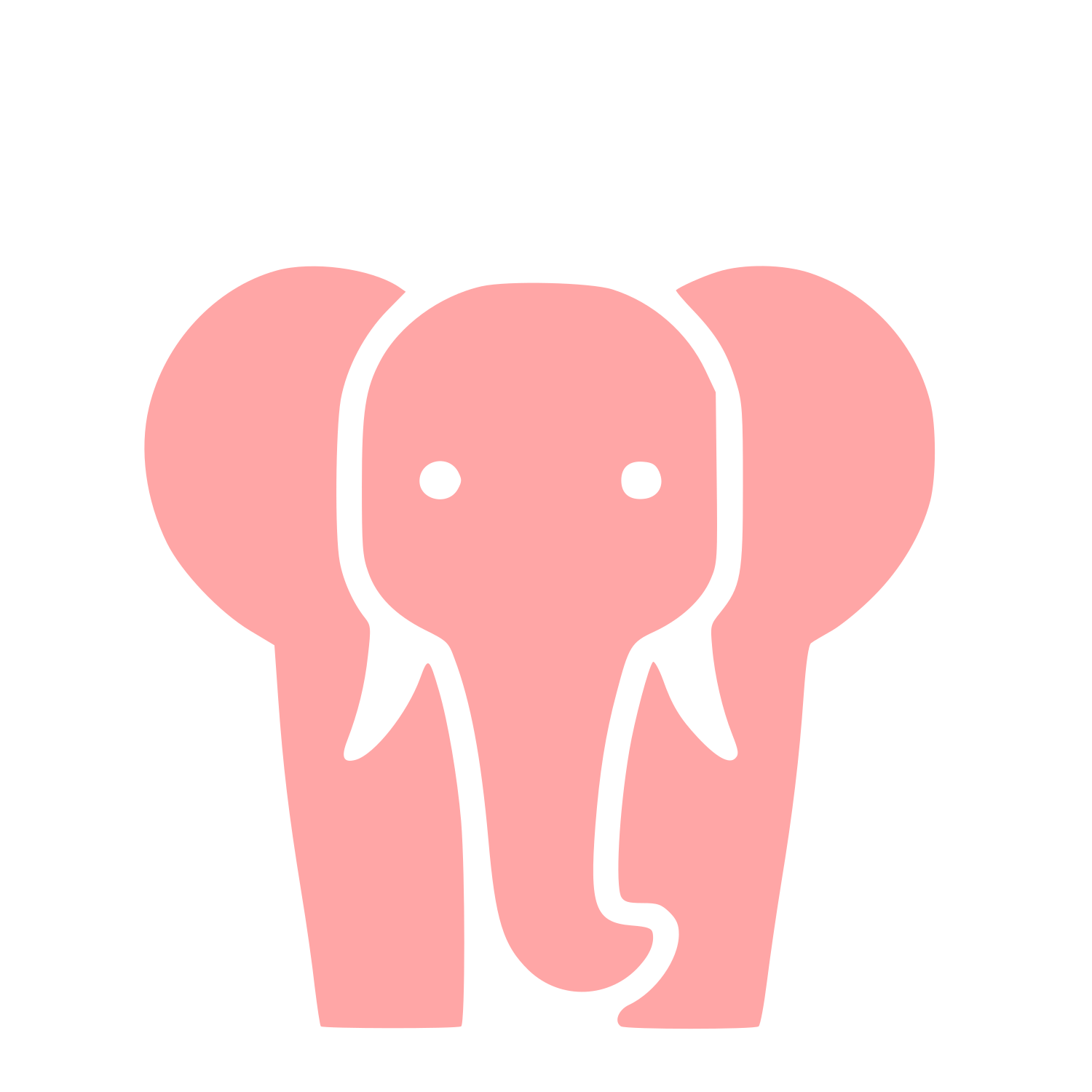 Elephant Front View Logo #ffa6a6
