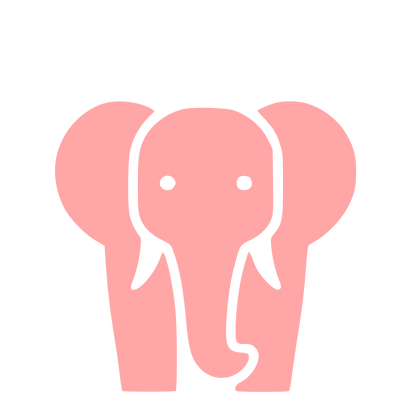 Elephant Front View Logo #ffa6a6