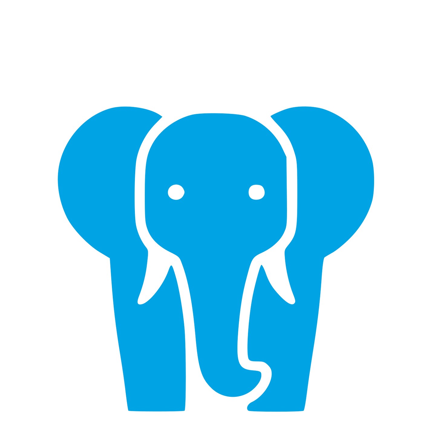 Elephant Front View Logo #00a3e4