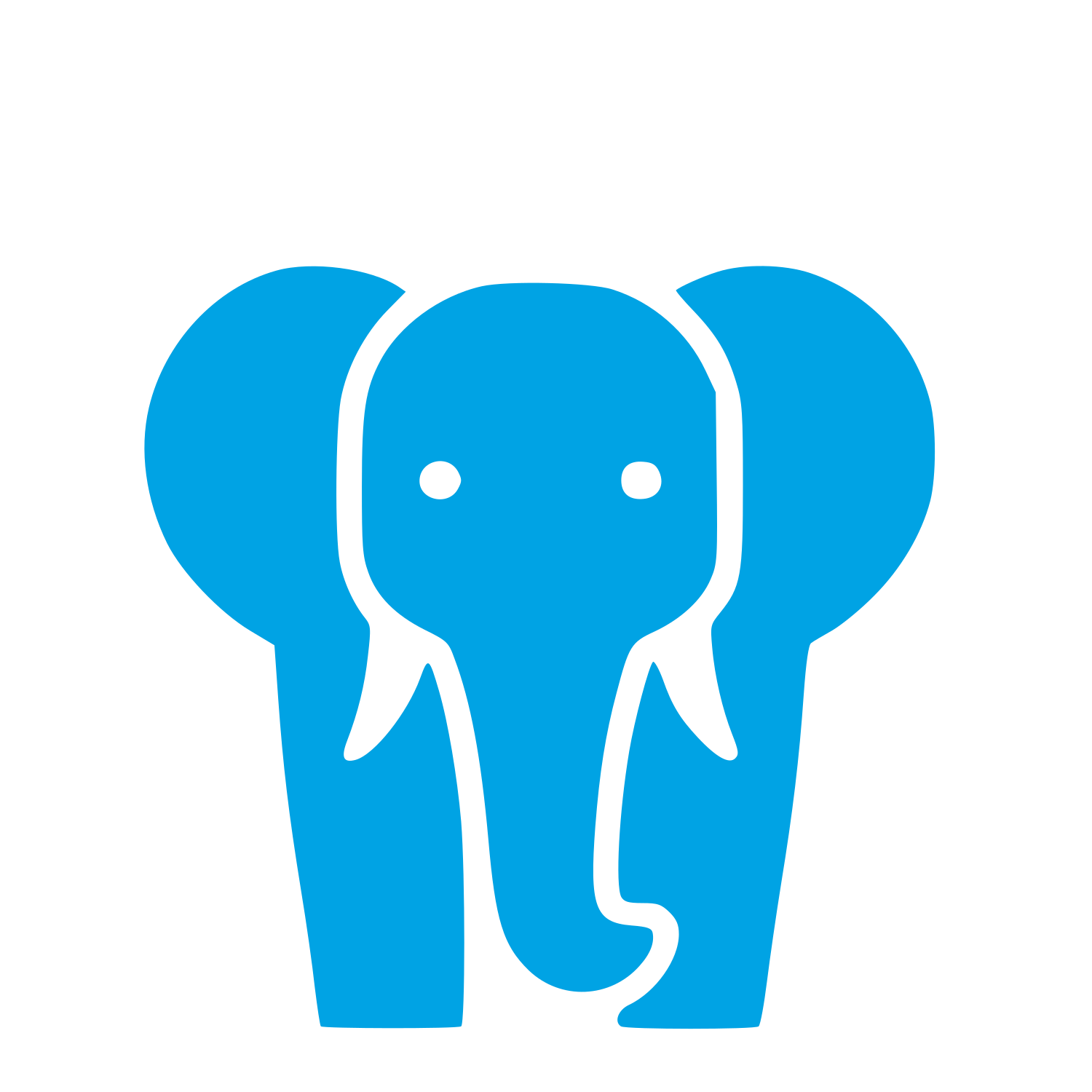 Elephant Front View Logo #00a3e4