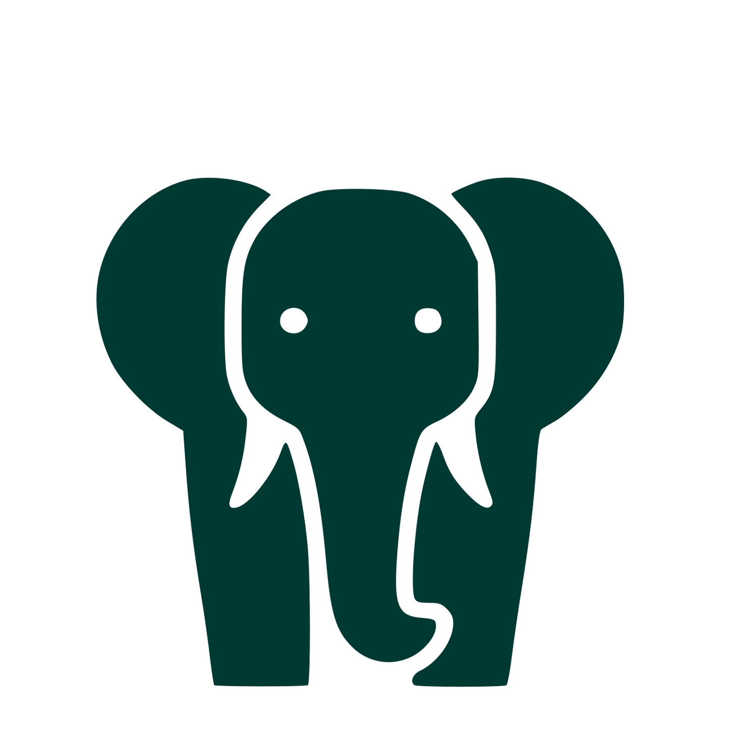 Elephant Front View Logo #003932