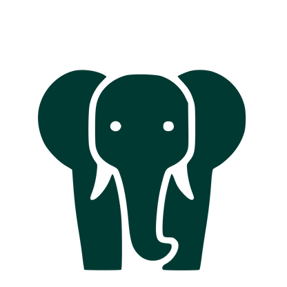 Elephant Front View Logo #003932
