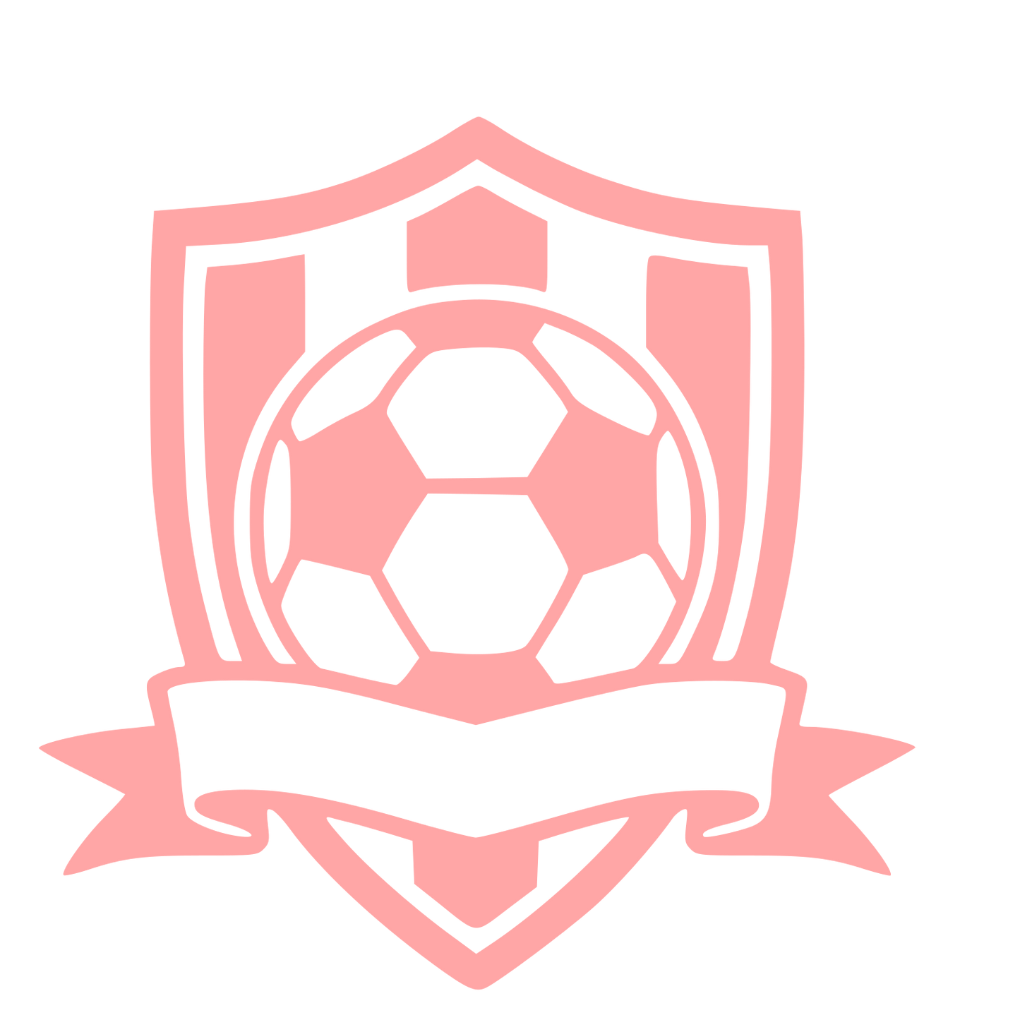 Soccer Ball Shield Banner Logo #ffa6a6