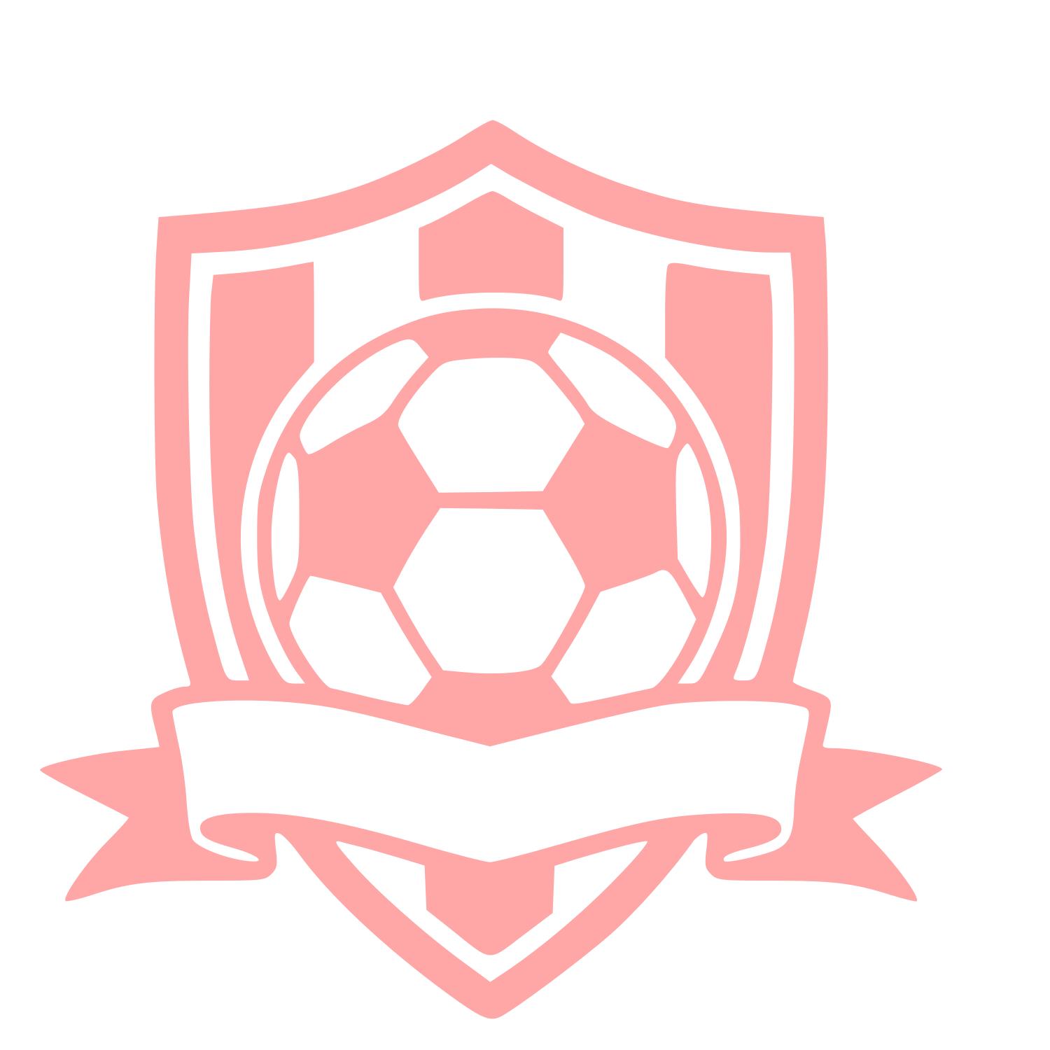 Soccer Ball Shield Banner Logo #ffa6a6
