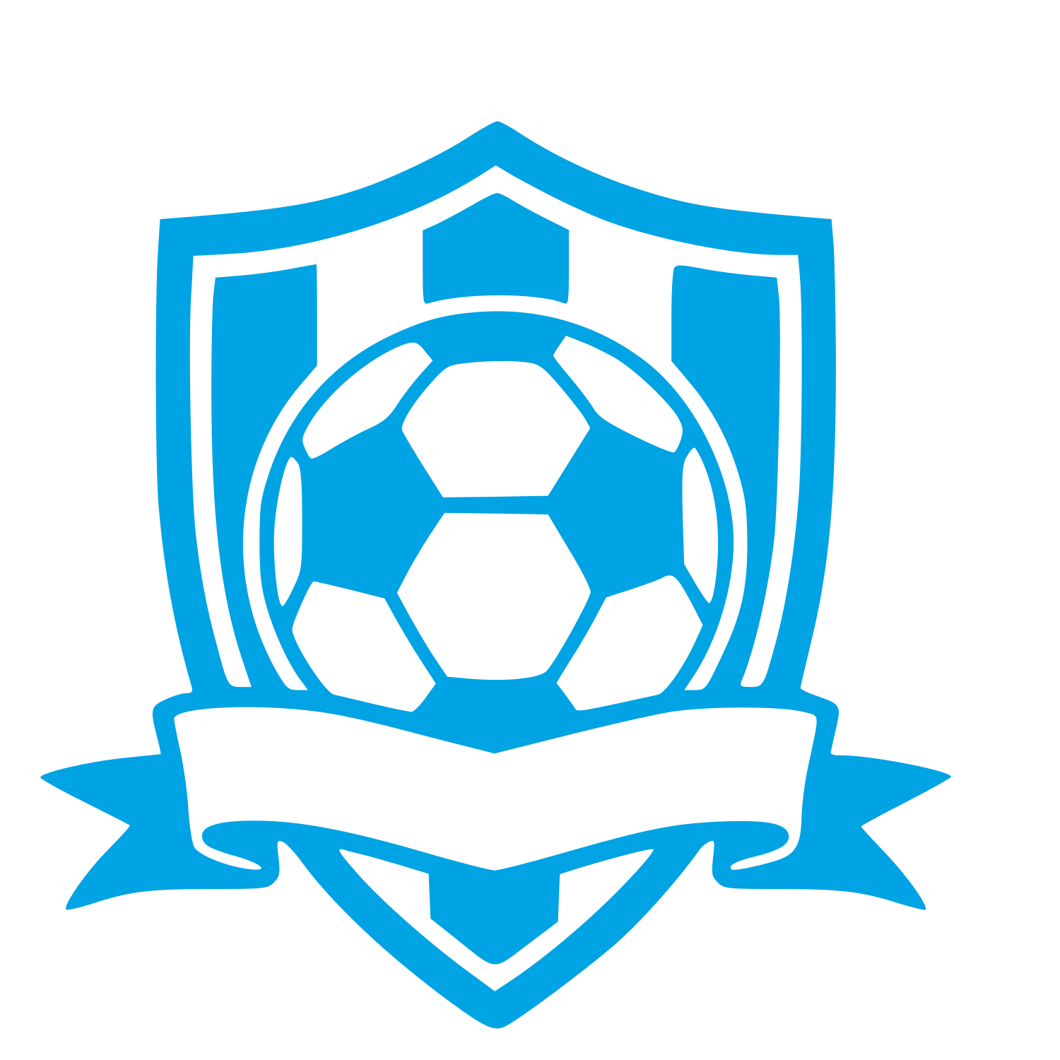 Soccer Ball Shield Banner Logo #00a3e4