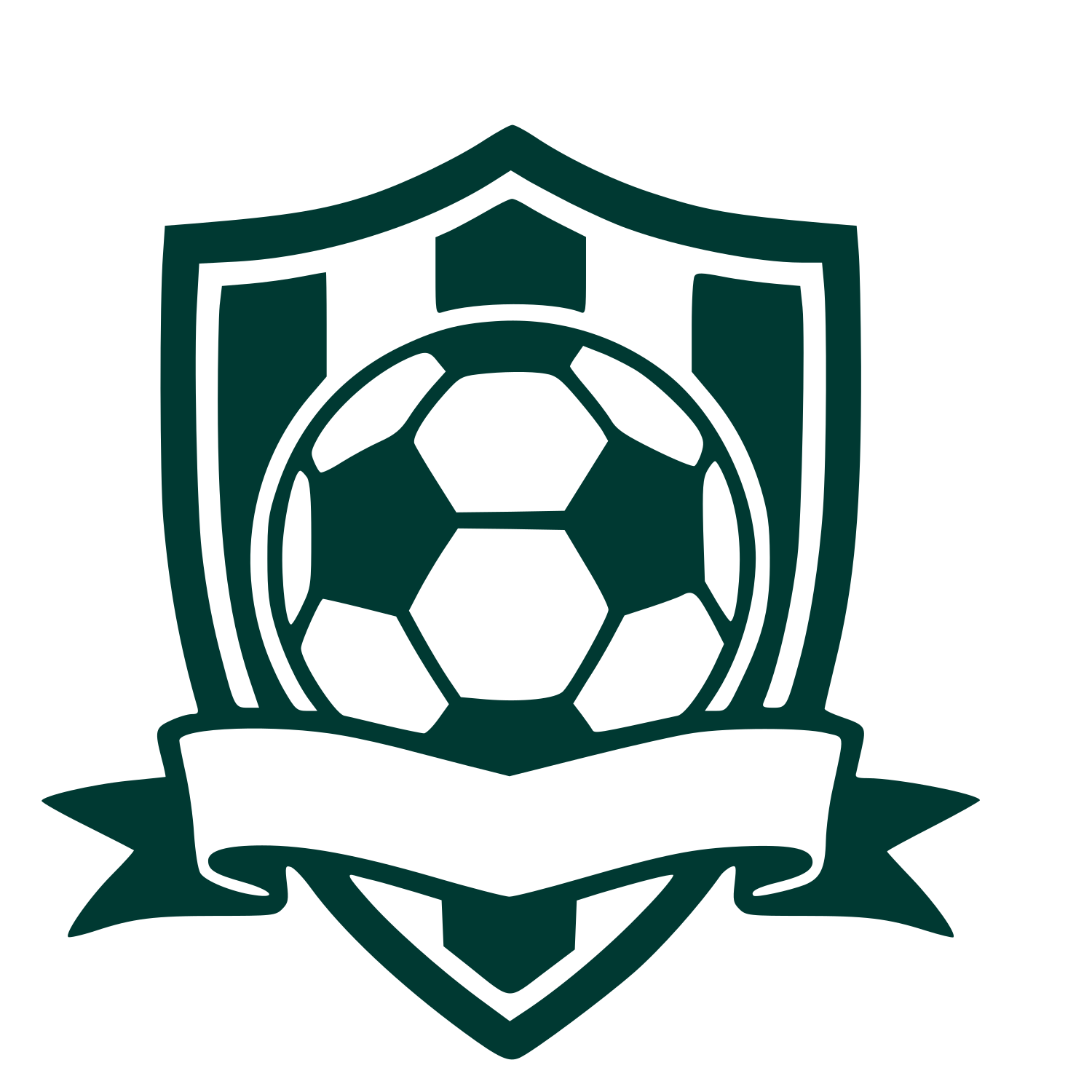 Soccer Ball Shield Banner Logo #003932