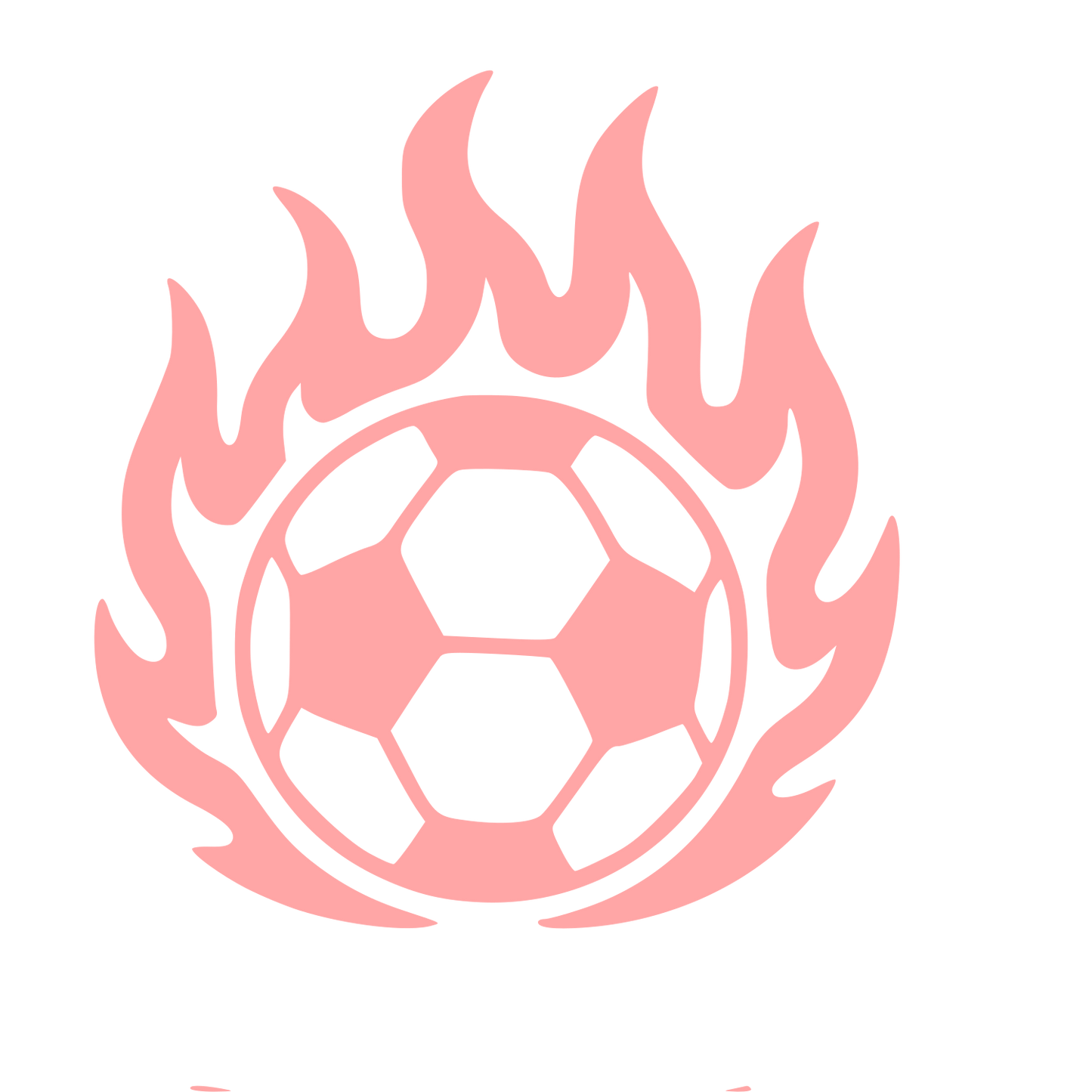 Flaming Soccer Ball Logo #ffa6a6