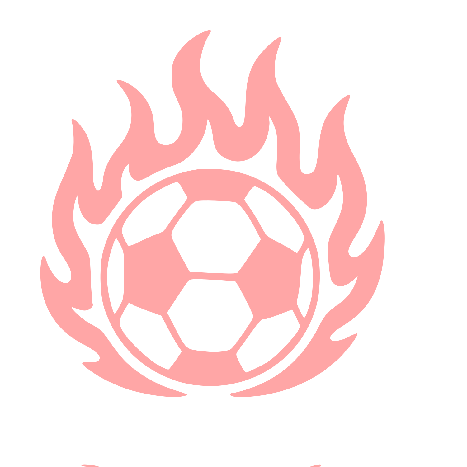 Flaming Soccer Ball Logo #ffa6a6