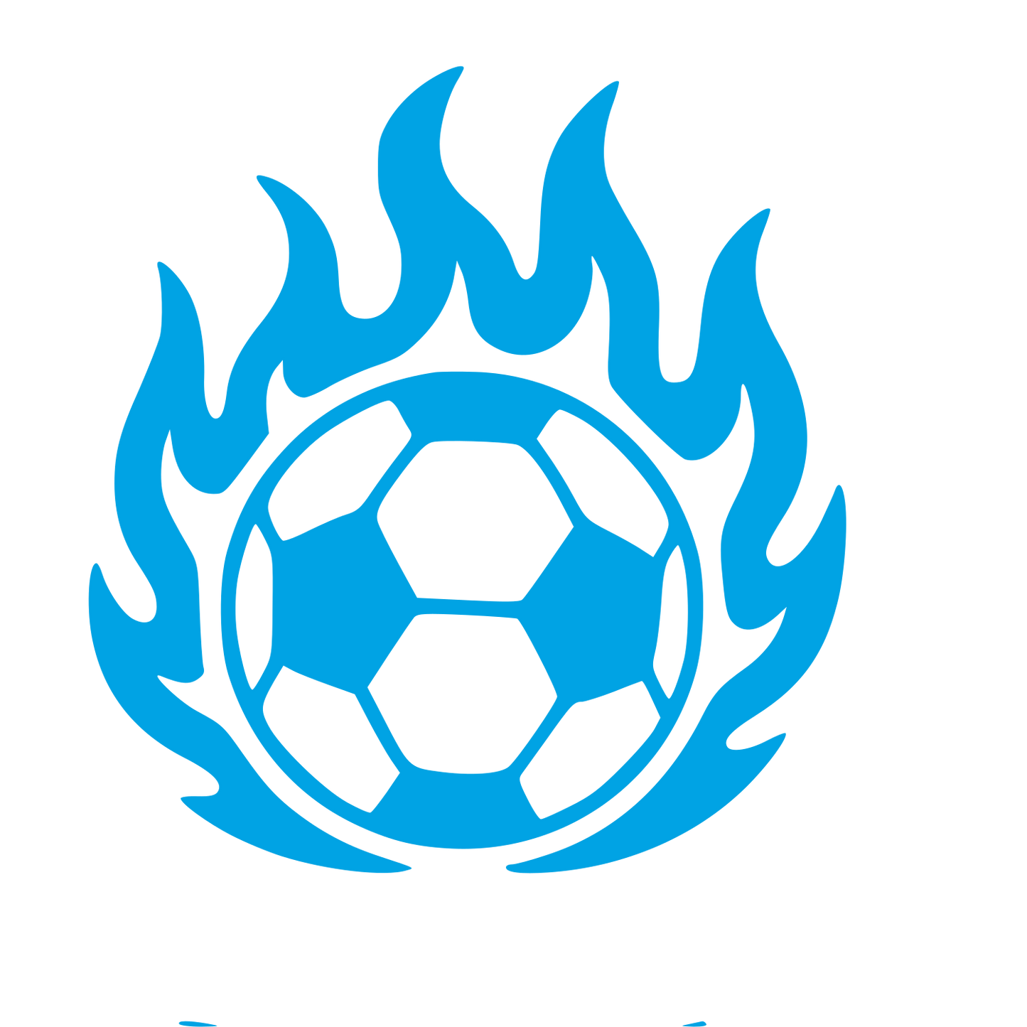 Flaming Soccer Ball Logo #00a3e4