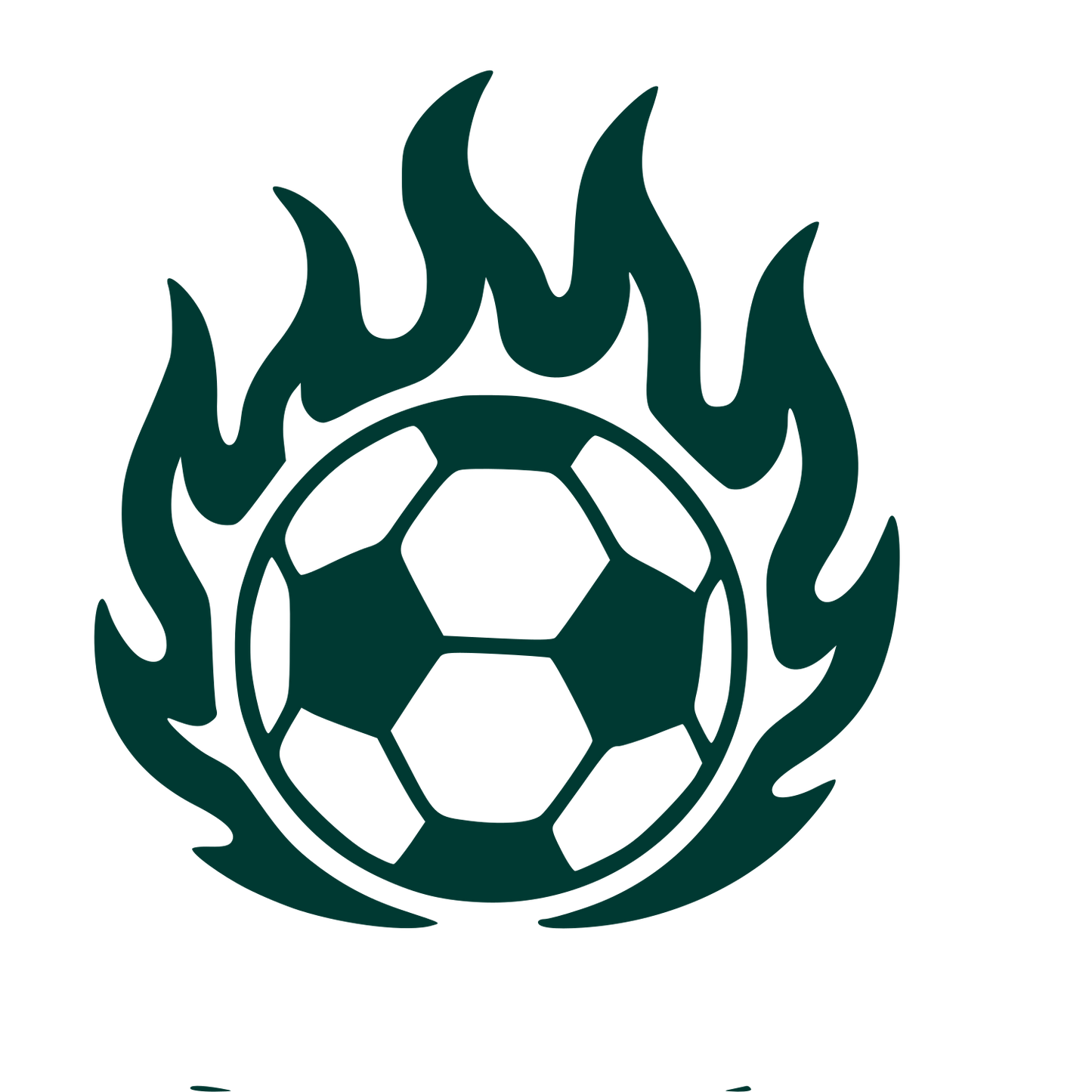 Flaming Soccer Ball Logo #003932