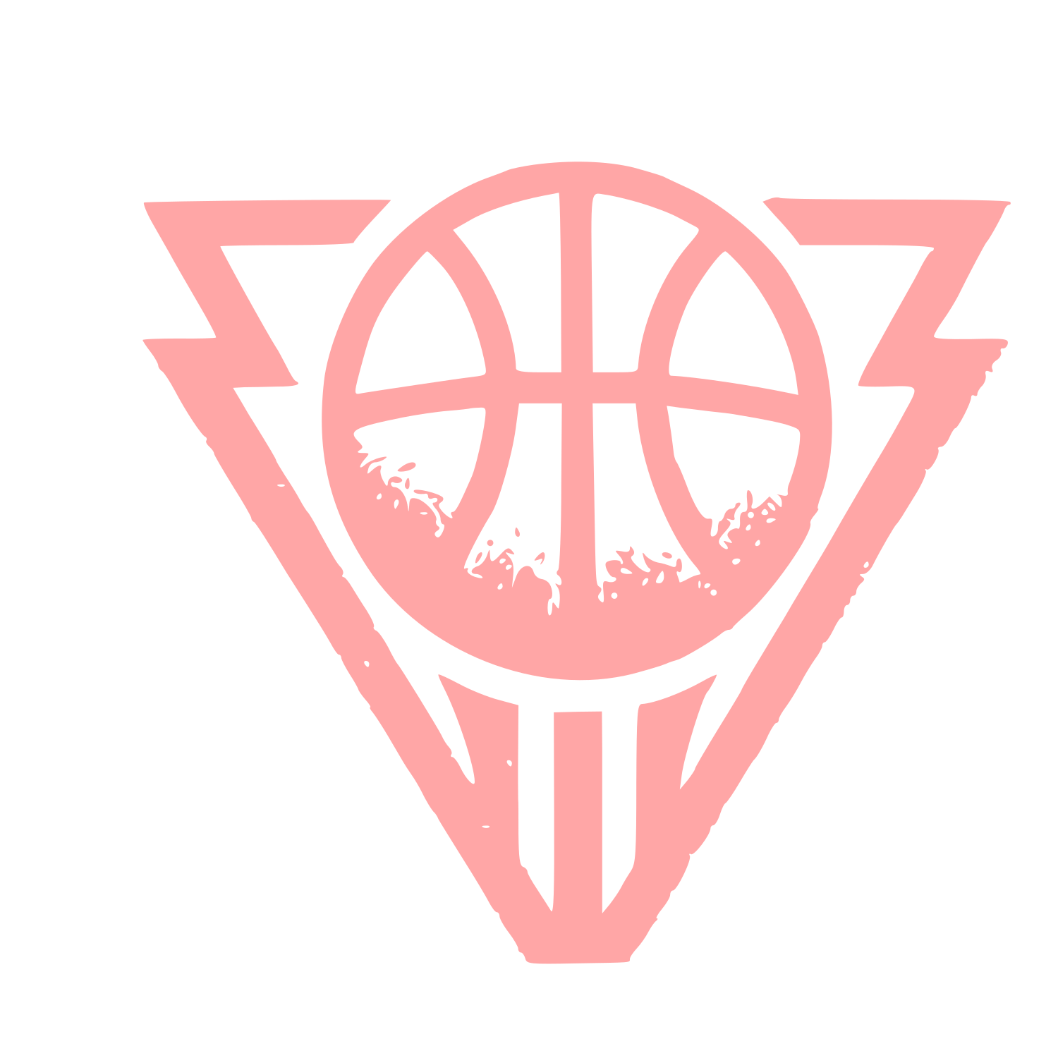Basketball Lightning Triangle Logo #ffa6a6