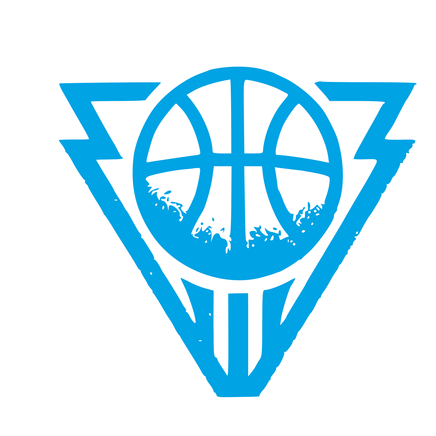 Basketball Lightning Triangle Logo #00a3e4