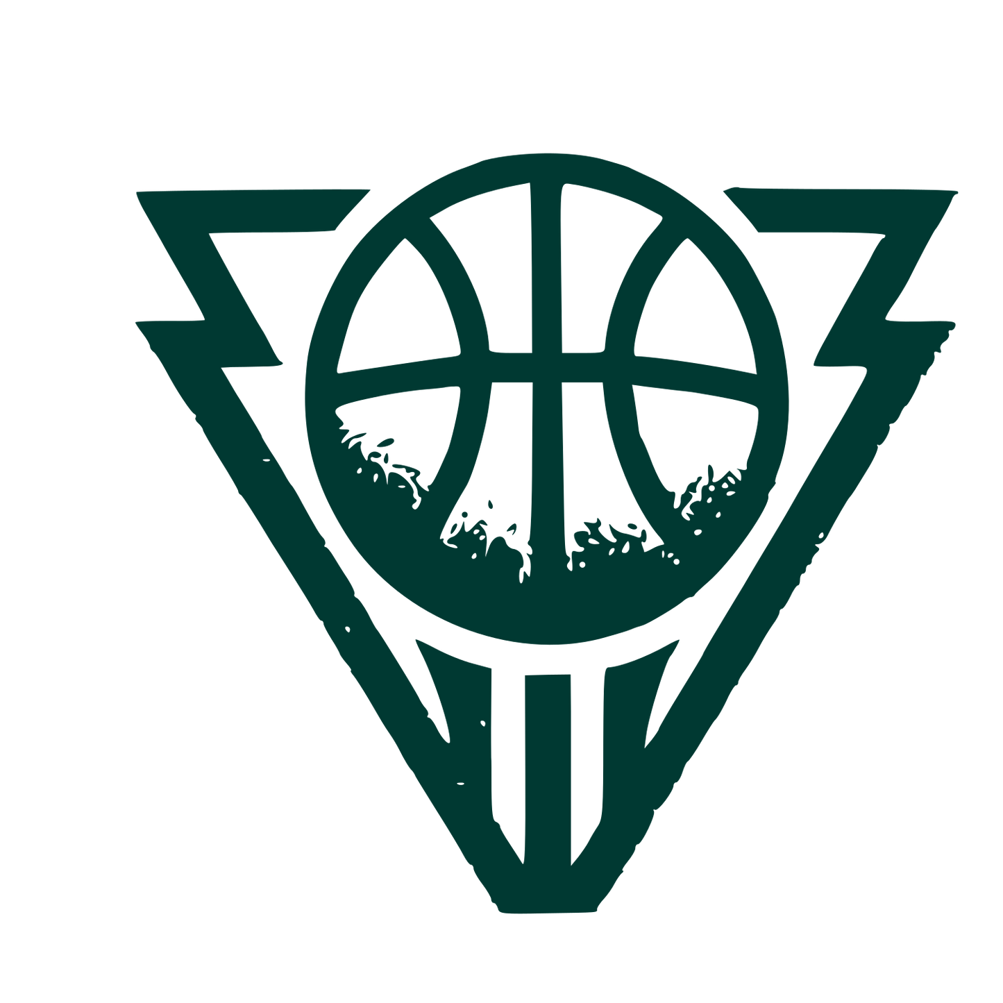 Basketball Lightning Triangle Logo #003932