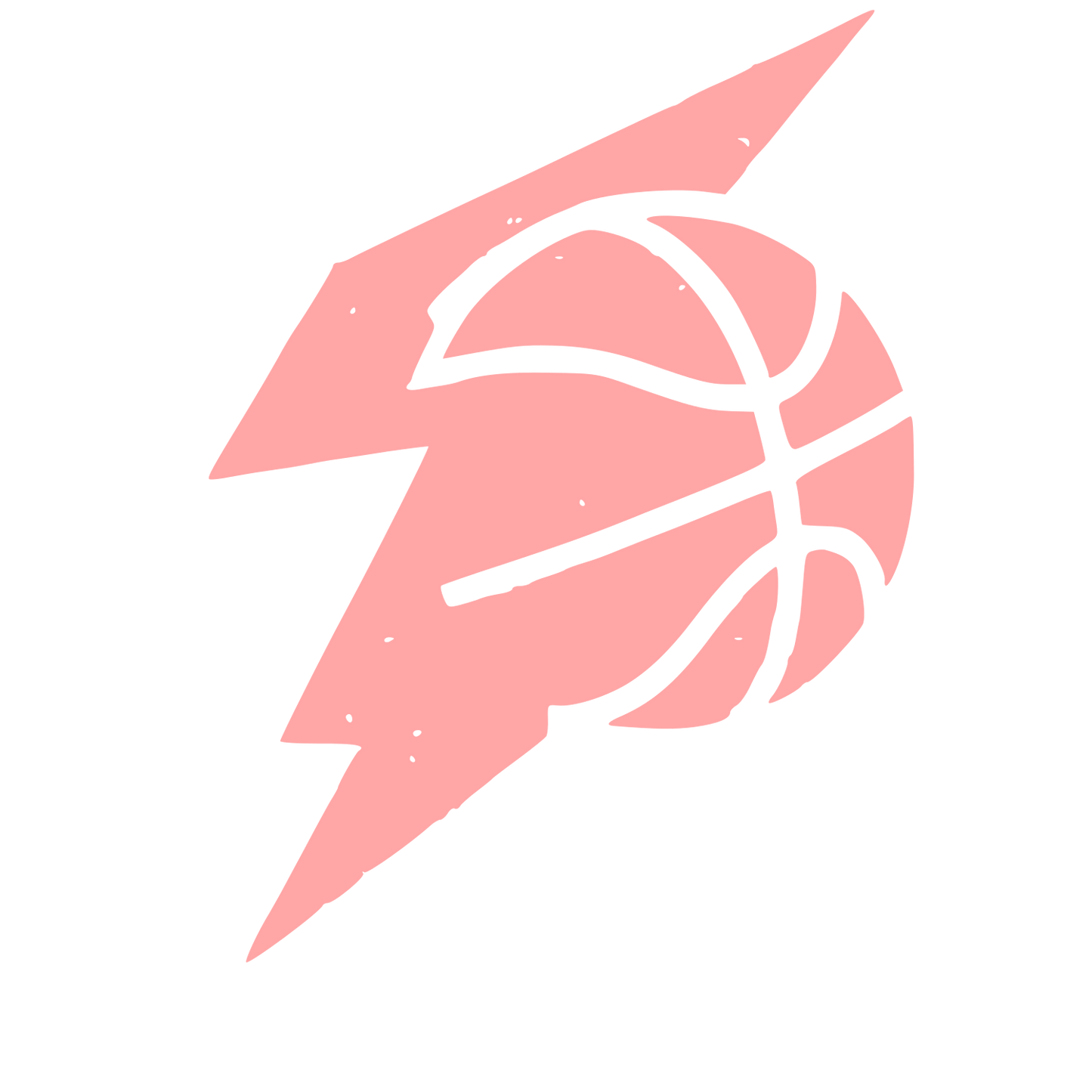 Basketball Lightning Bolt Logo #ffa6a6