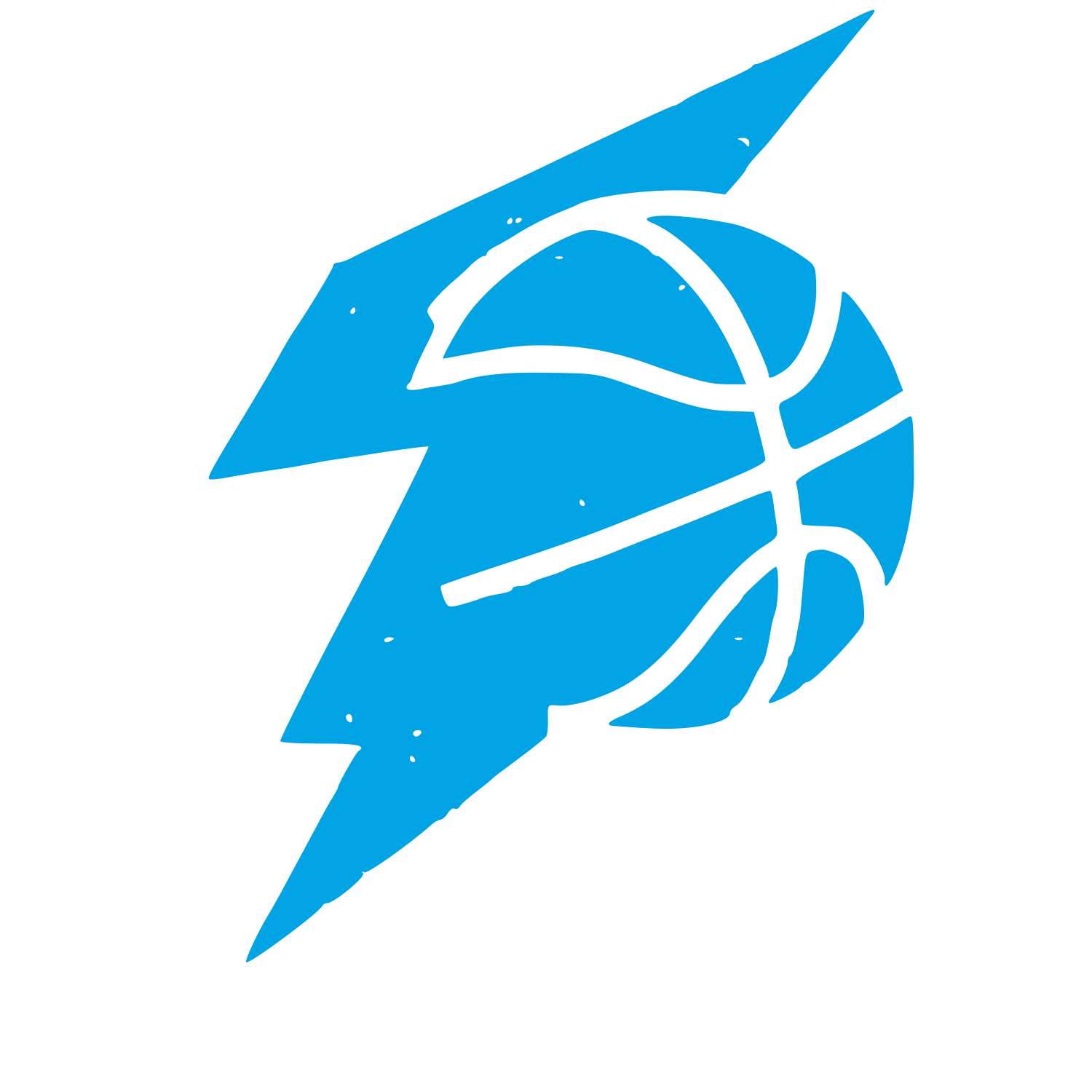 Basketball Lightning Bolt Logo #00a3e4