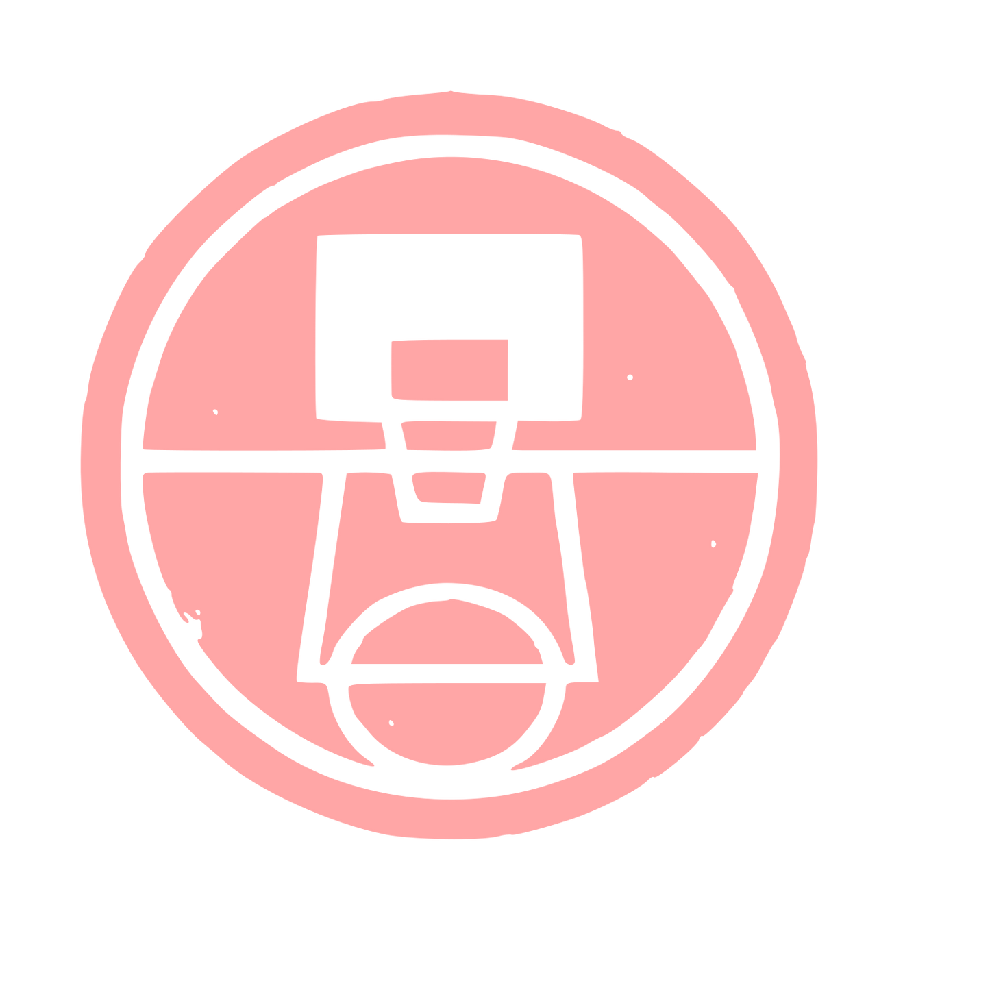 Basketball Court Emblem Logo #ffa6a6