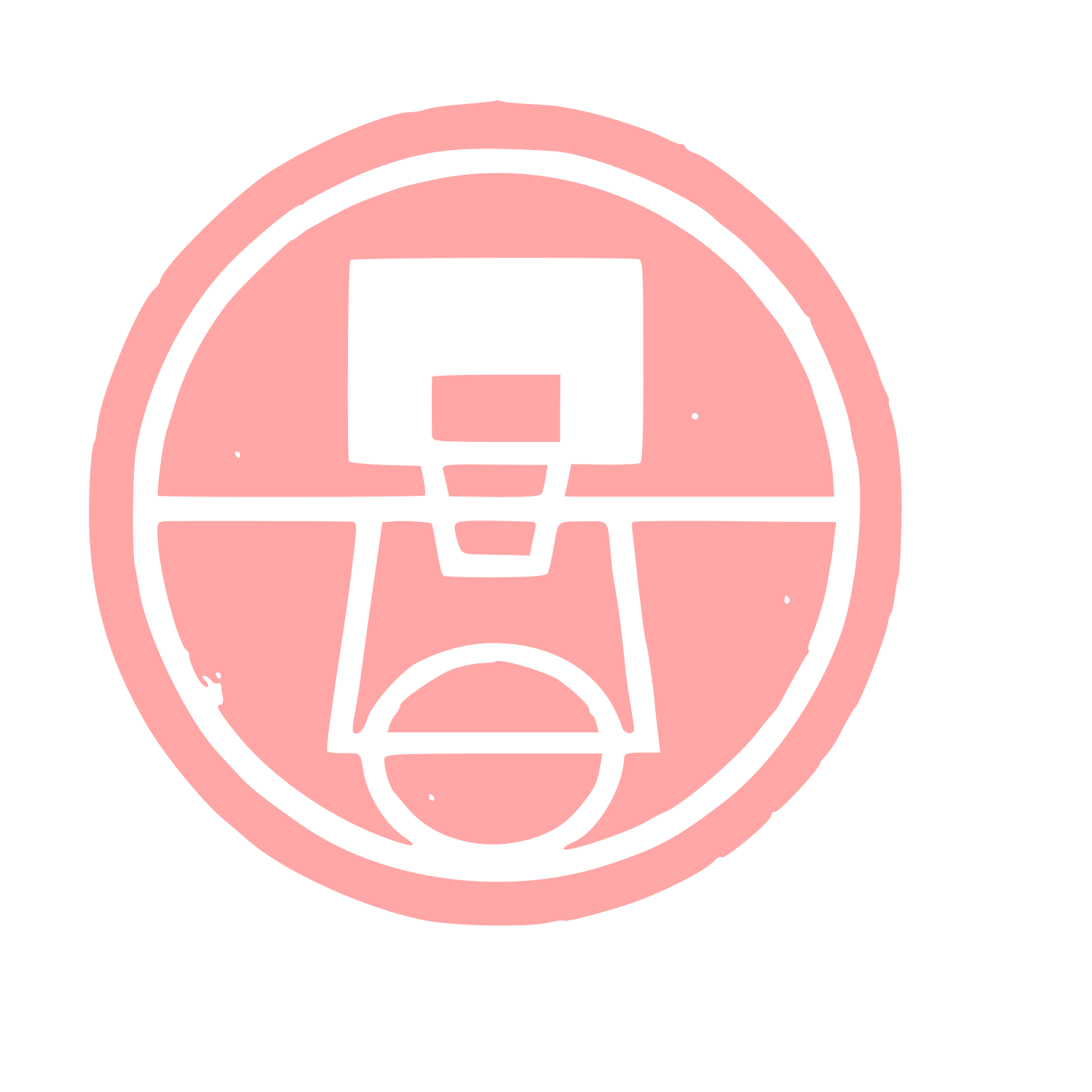 Basketball Court Emblem Logo #ffa6a6