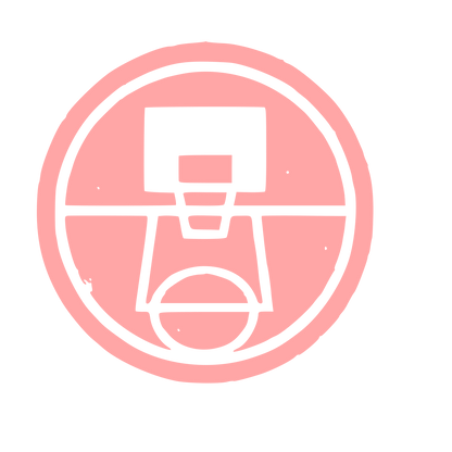 Basketball Court Emblem Logo #ffa6a6