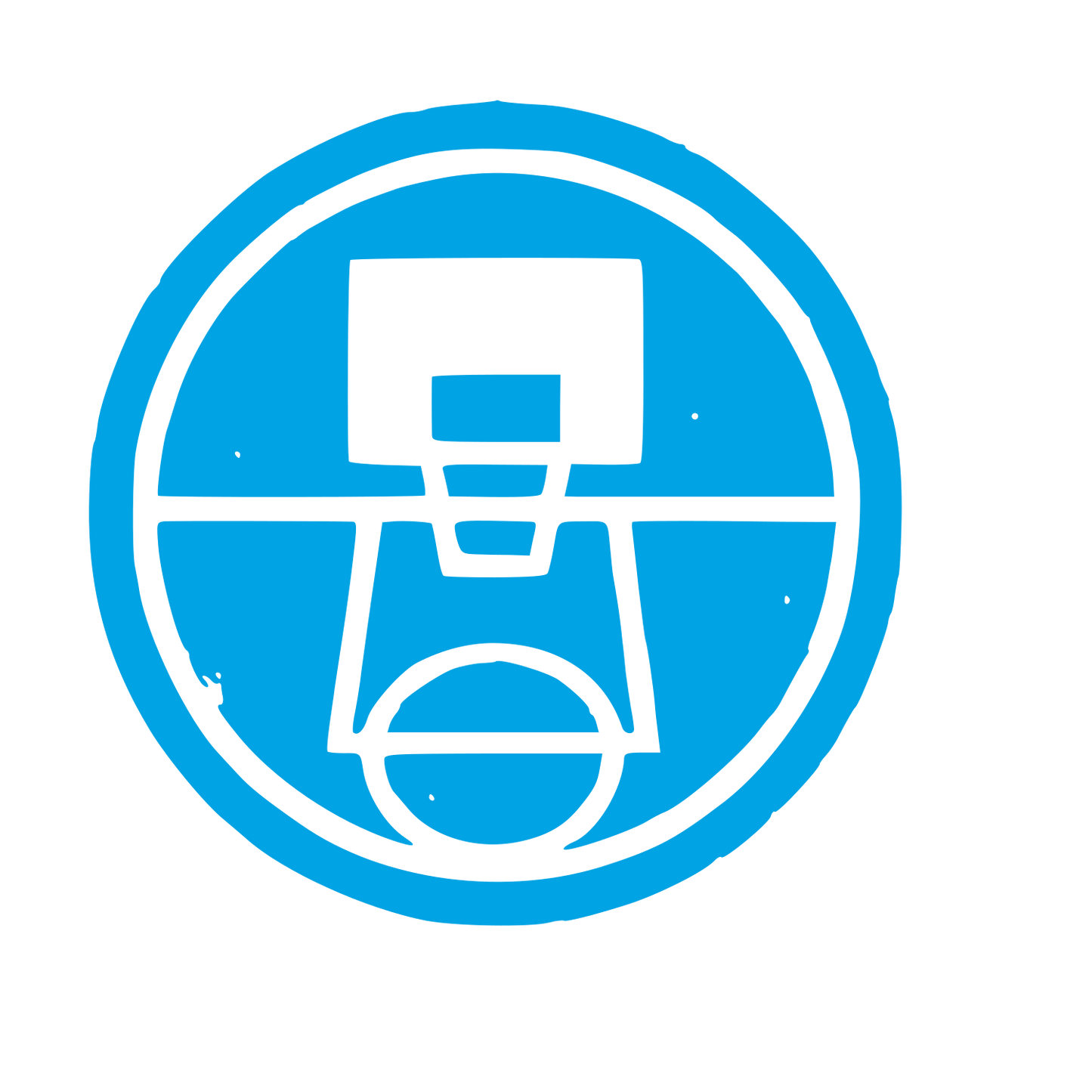 Basketball Court Emblem Logo #00a3e4