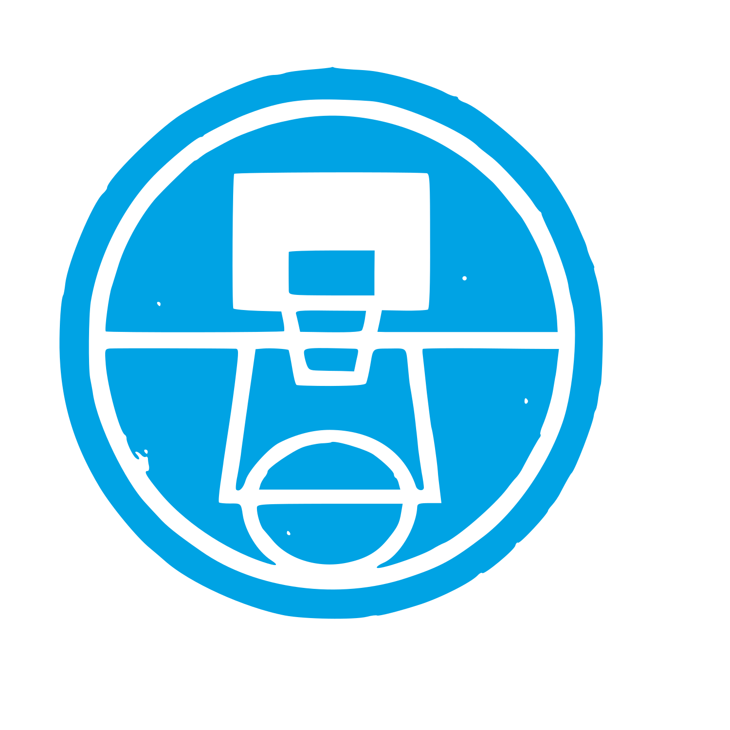 Basketball Court Emblem Logo #00a3e4