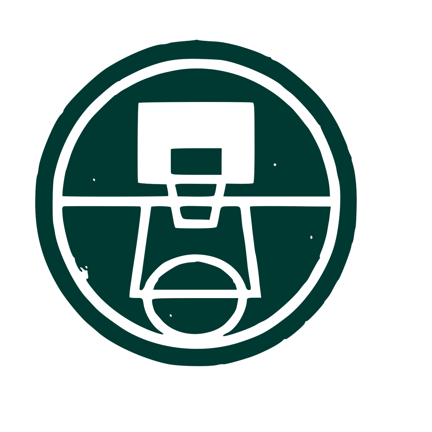 Basketball Court Emblem Logo #003932