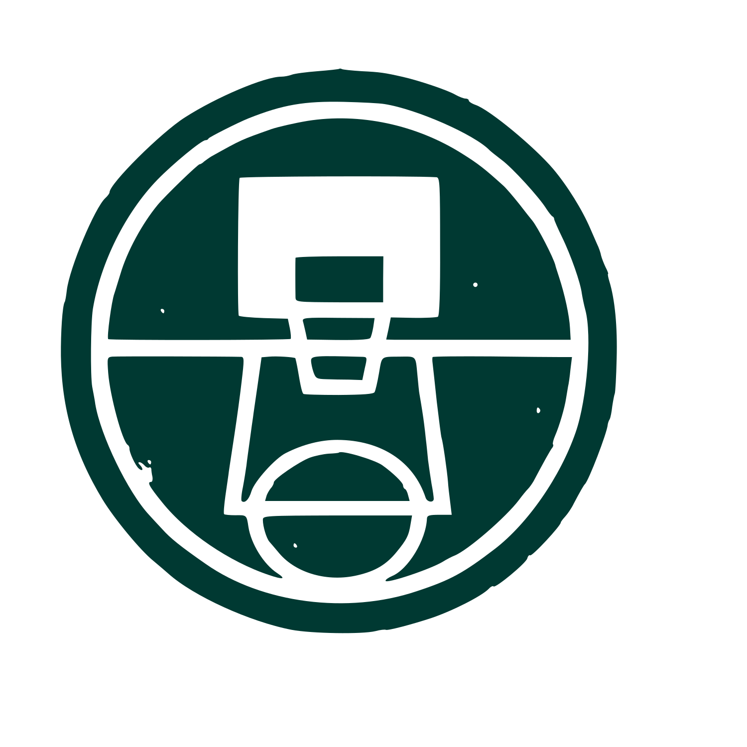 Basketball Court Emblem Logo #003932