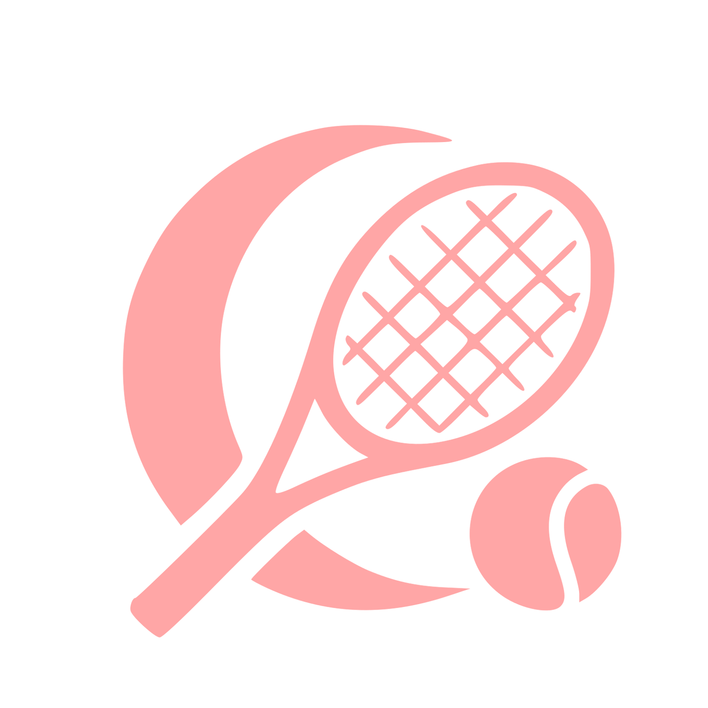 Tennis Racket Ball Logo #ffa6a6