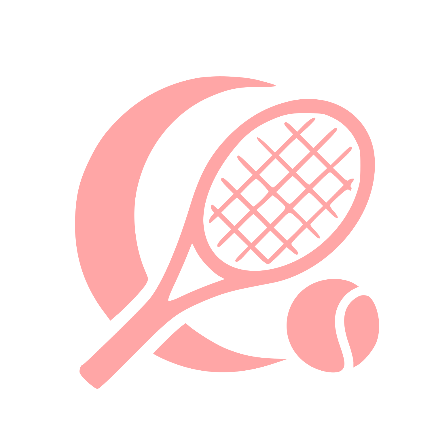 Tennis Racket Ball Logo #ffa6a6