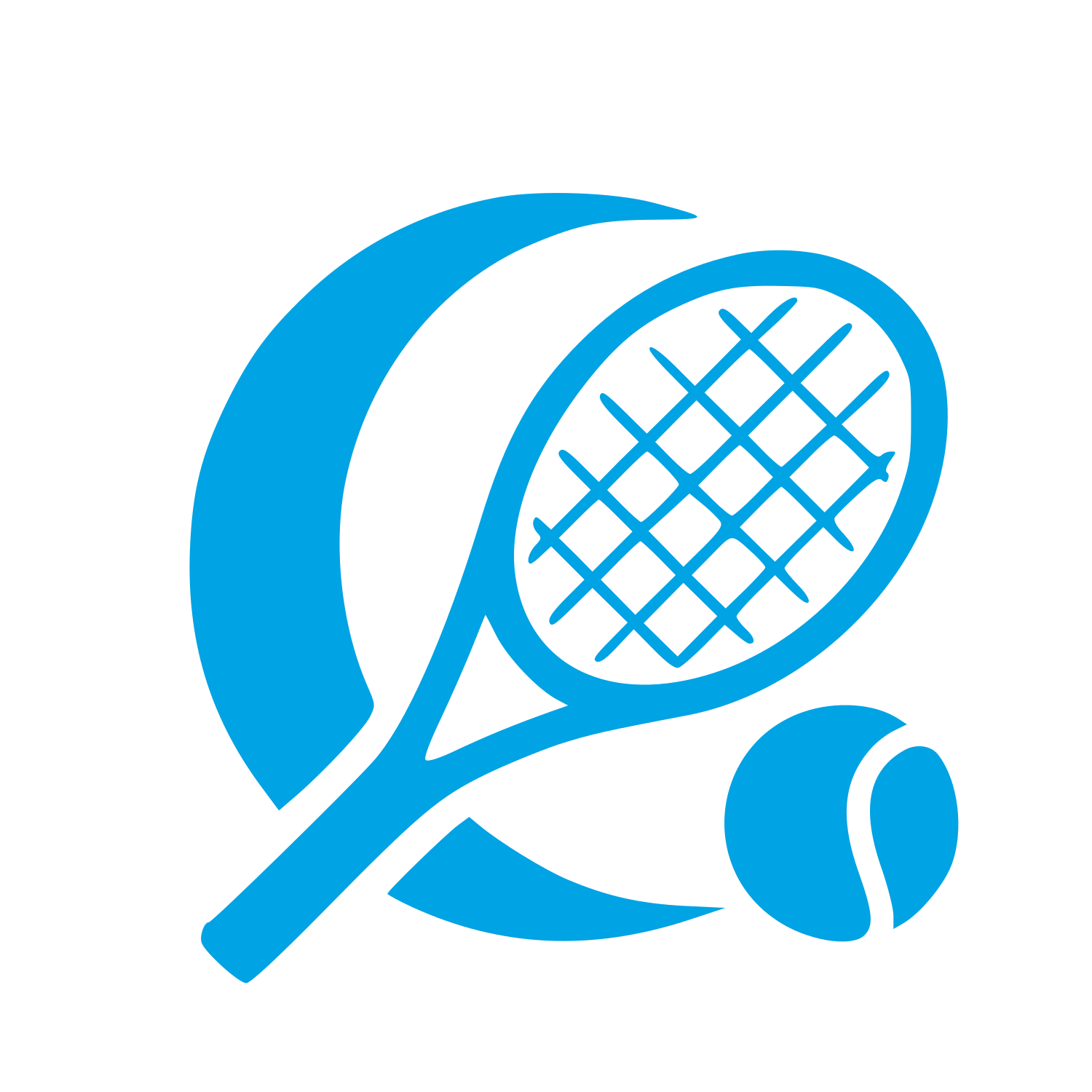Tennis Racket Ball Logo #00a3e4