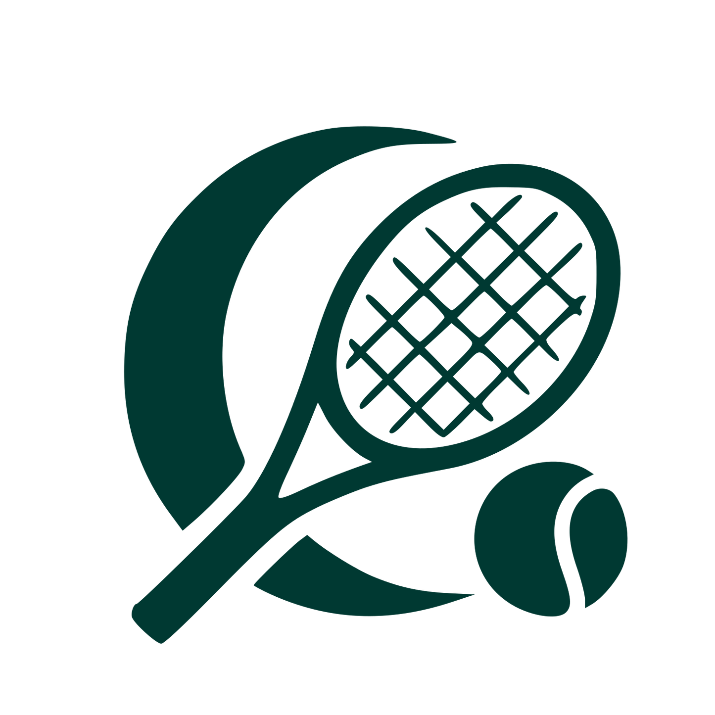 Tennis Racket Ball Logo #003932