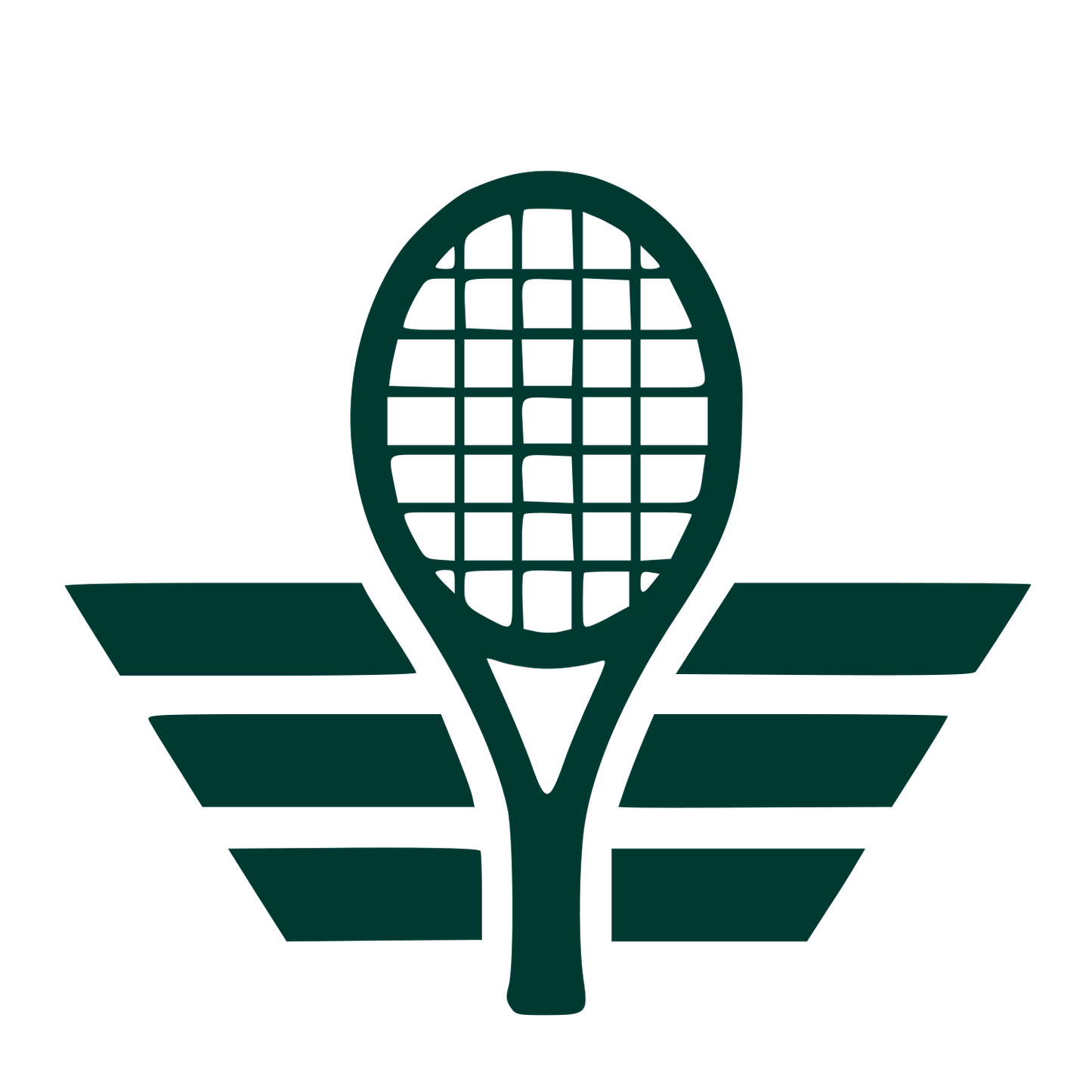 Tennis Racket Wings Logo #003932