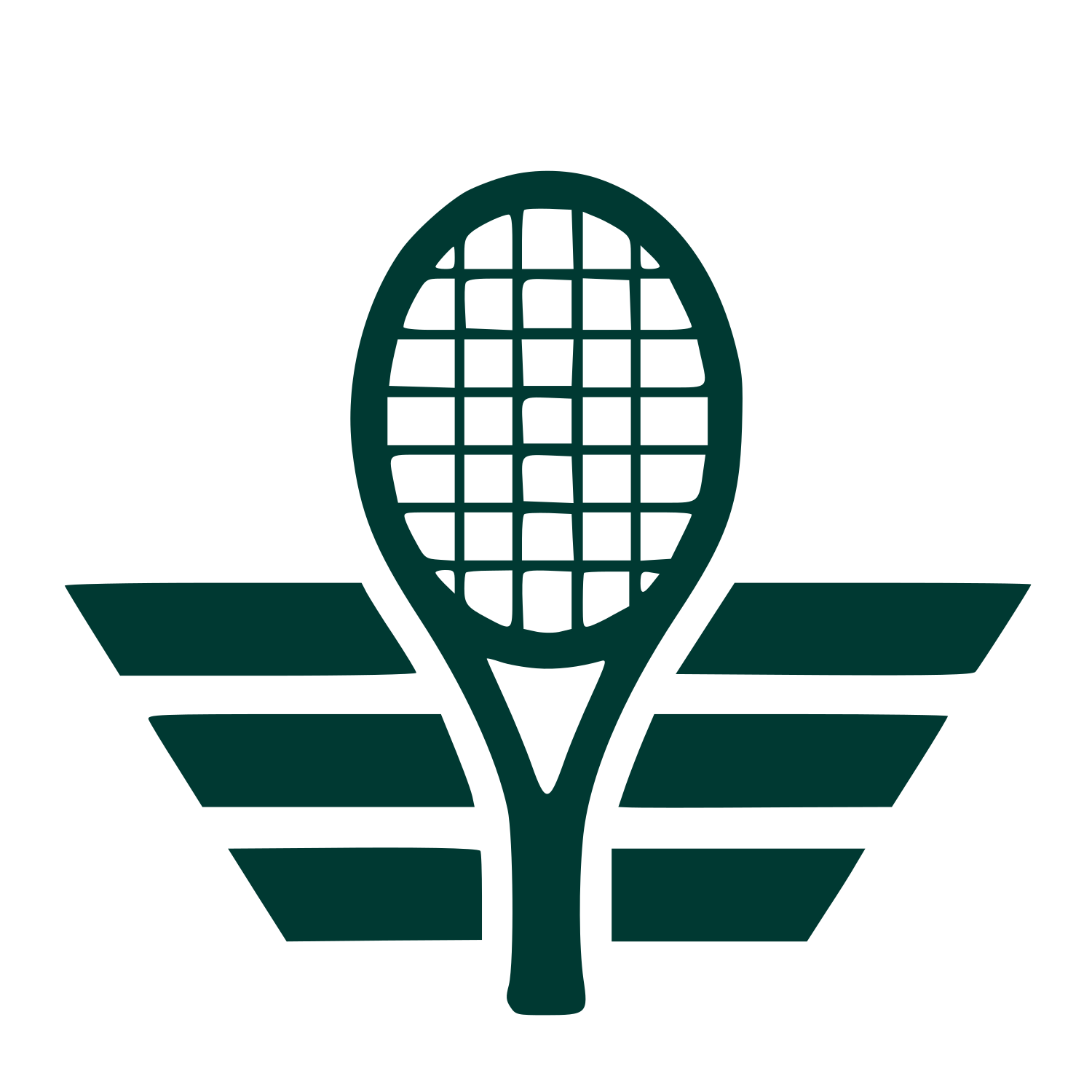 Tennis Racket Wings Logo #003932
